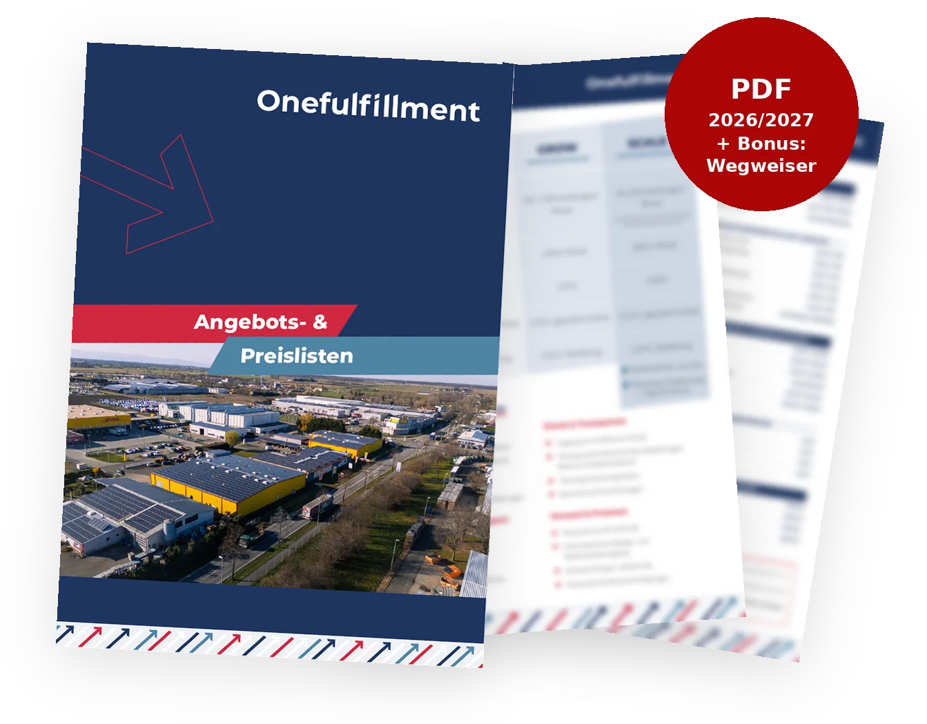 Vorschau der Onefulfillment Fulfillment-Preisliste 2026/2027 mit Bonus Fulfillment-Wegweiser